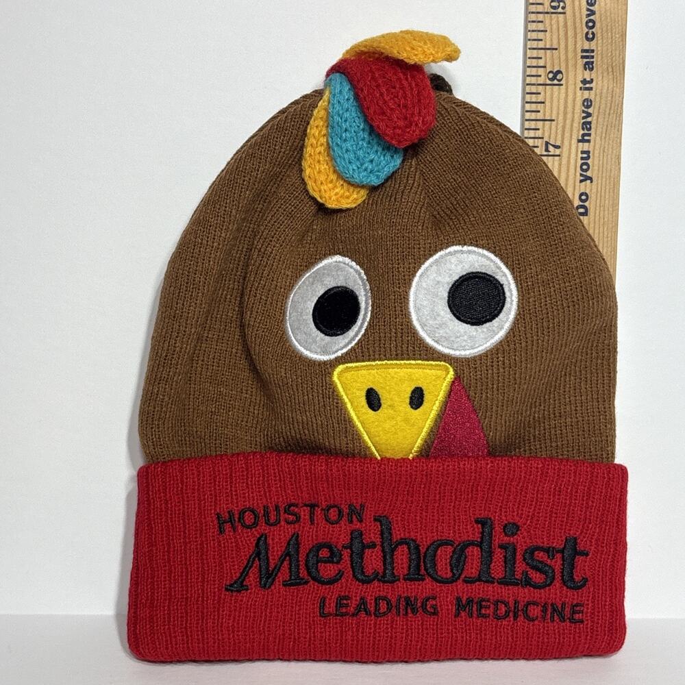 Collectors Thanksgiving Turkey Beanie Hat Houston Methodist Turkey Trot New!